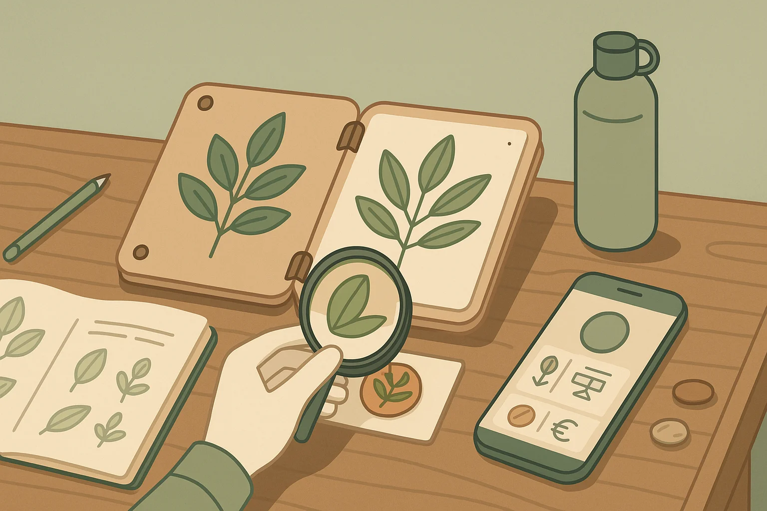 A modern botanist setup with a smartphone.